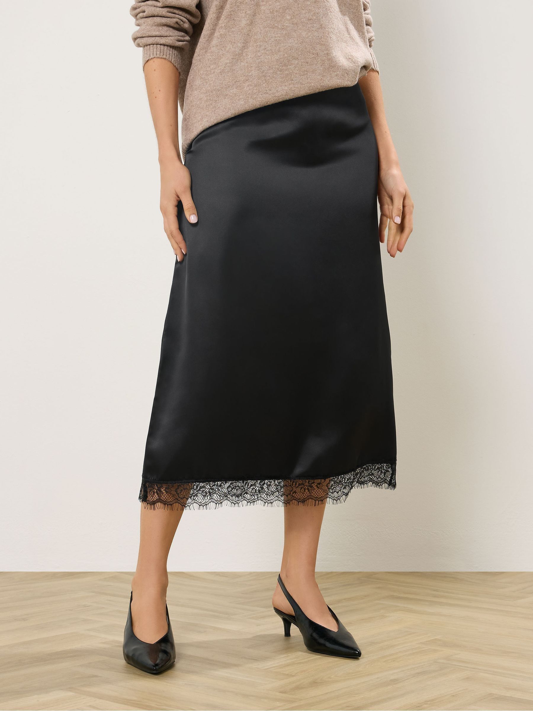 Buy Long Tall Sally Black Mid Maxi Lace Skirt from the Next UK
