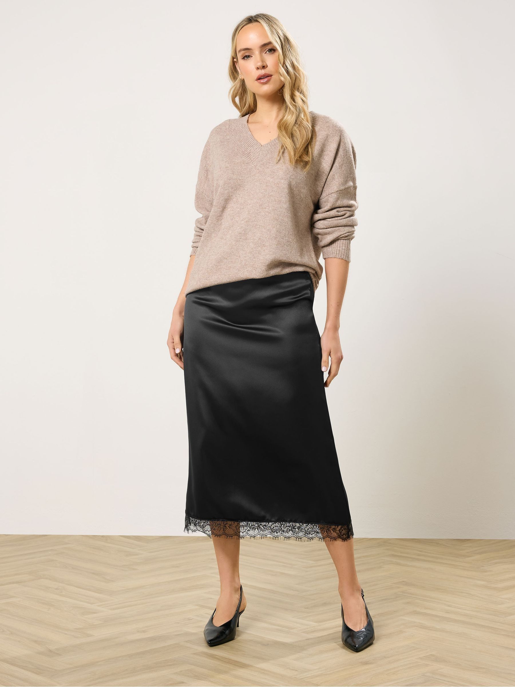 Buy Long Tall Sally Black Mid Maxi Lace Skirt from Next USA
