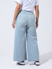 Yours Curve Blue Limited Floral Embroidered Jeans - Image 3 of 5