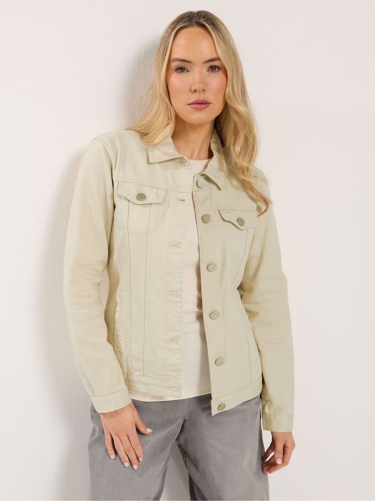 Long Tall Sally Cream Denim Jacket - Image 1 of 5