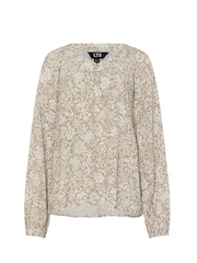 Long Tall Sally Natural Floral Deep V-Neck Crinkle Top - Image 5 of 5