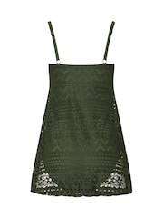 Long Tall Sally Green Crochet Skirted Swimsuit - Image 6 of 6