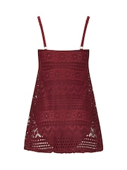 Long Tall Sally Red Crochet Skirted Swimsuit - Image 6 of 6