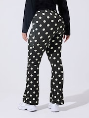 Yours Curve Black Limited Polka Dot Flared Trousers - Image 3 of 5