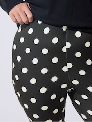 Yours Curve Black Limited Polka Dot Flared Trousers - Image 4 of 5