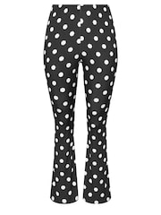Yours Curve Black Limited Polka Dot Flared Trousers - Image 5 of 5