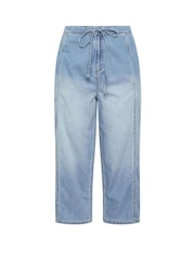 Yours Curve Light Blue Cropped Barrel Leg Jeans - Image 2 of 2
