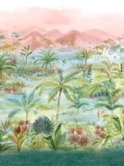 Clarke and Clarke Teal Kerala Indira 13.5 x 6.85M Mural Wallcoverings - Image 1 of 4