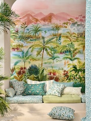 Clarke and Clarke Teal Kerala Indira 13.5 x 6.85M Mural Wallcoverings - Image 3 of 4