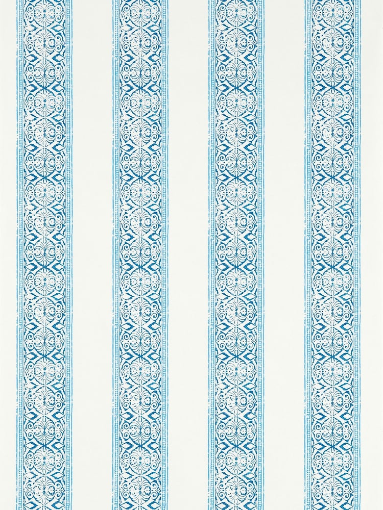 Clarke and Clarke Cobalt Kalamkari Indira 10M Wallpaper Wallcoverings - Image 1 of 2