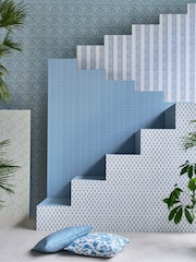 Clarke and Clarke Cobalt Kalamkari Indira 10M Wallpaper Wallcoverings - Image 2 of 2