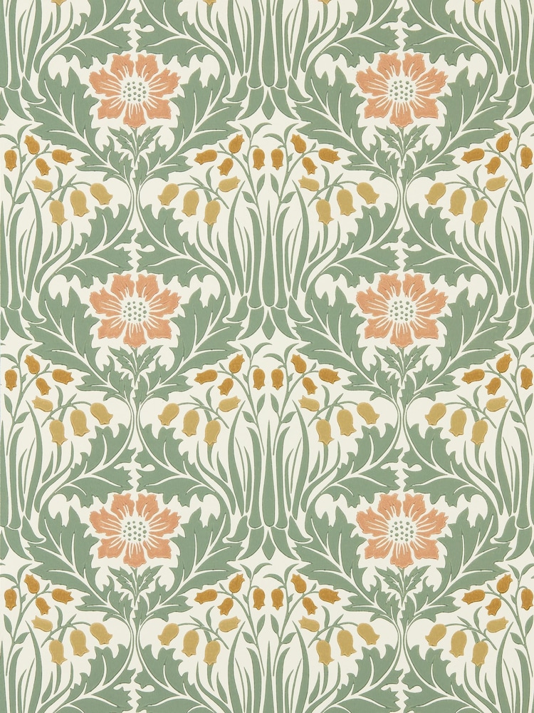 Morris & Co Rose Sage Anemone Unfinished Works 10M Wallpaper - Image 2 of 2