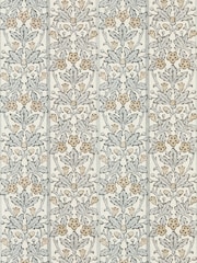 Morris & Co Mineral Blue Linen Oak & Blossom Unfinished Works 10M Wallpaper - Image 1 of 1