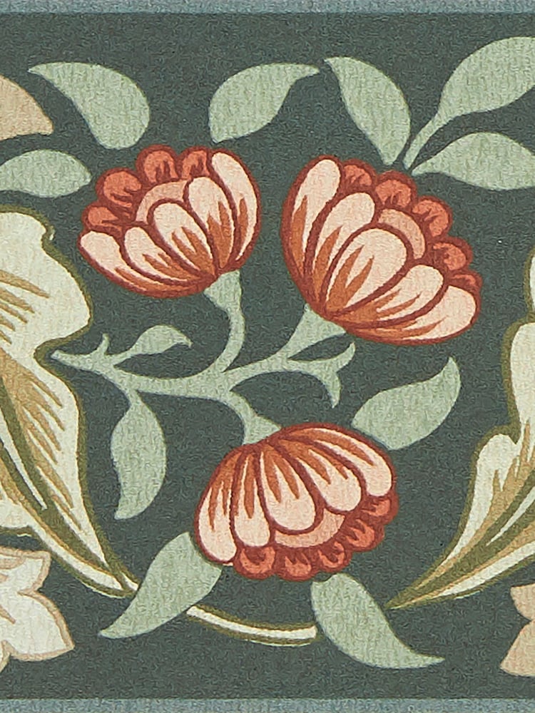 Morris & Co BayleafManilla Bluebell  Peony Border Unfinished Works 10M Wallpaper - Image 1 of 1