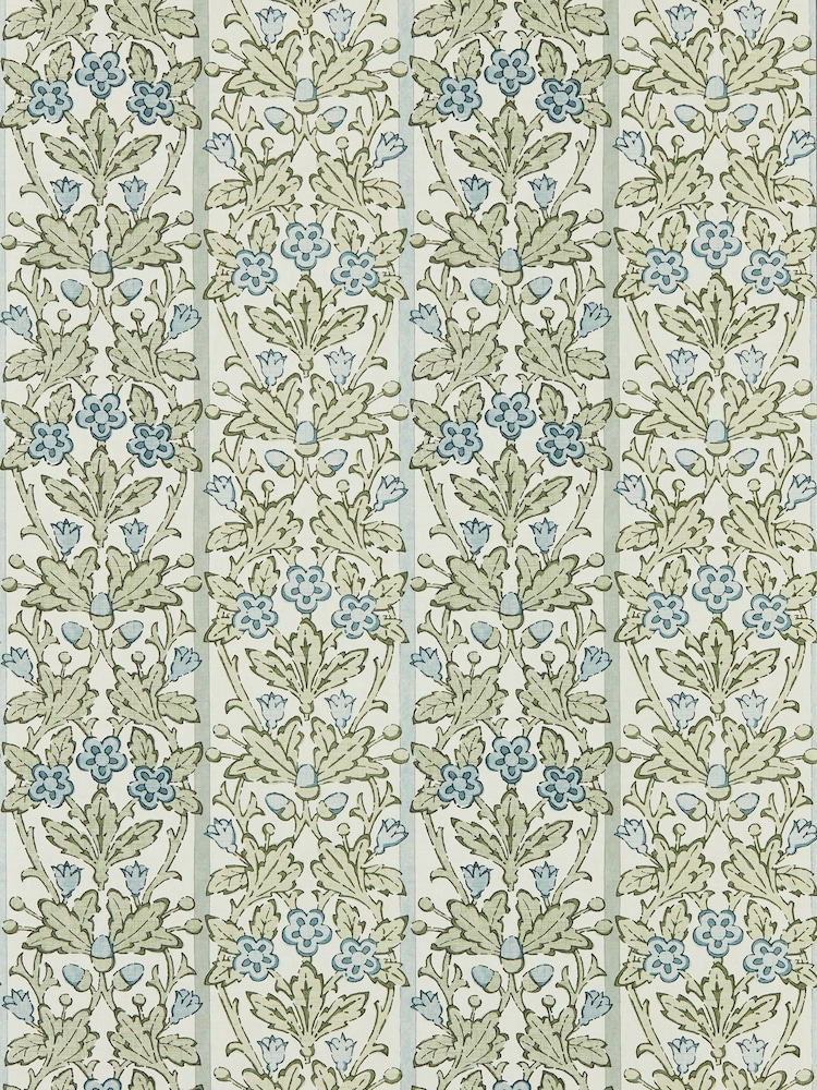 Morris & Co Thyme Woad Oak & Blossom Unfinished Works 10M Wallpaper - Image 1 of 1