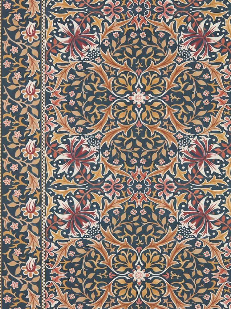 Morris & Co IndigoGold Walthamstow Unfinished Works 10M Wallpaper - Image 2 of 2