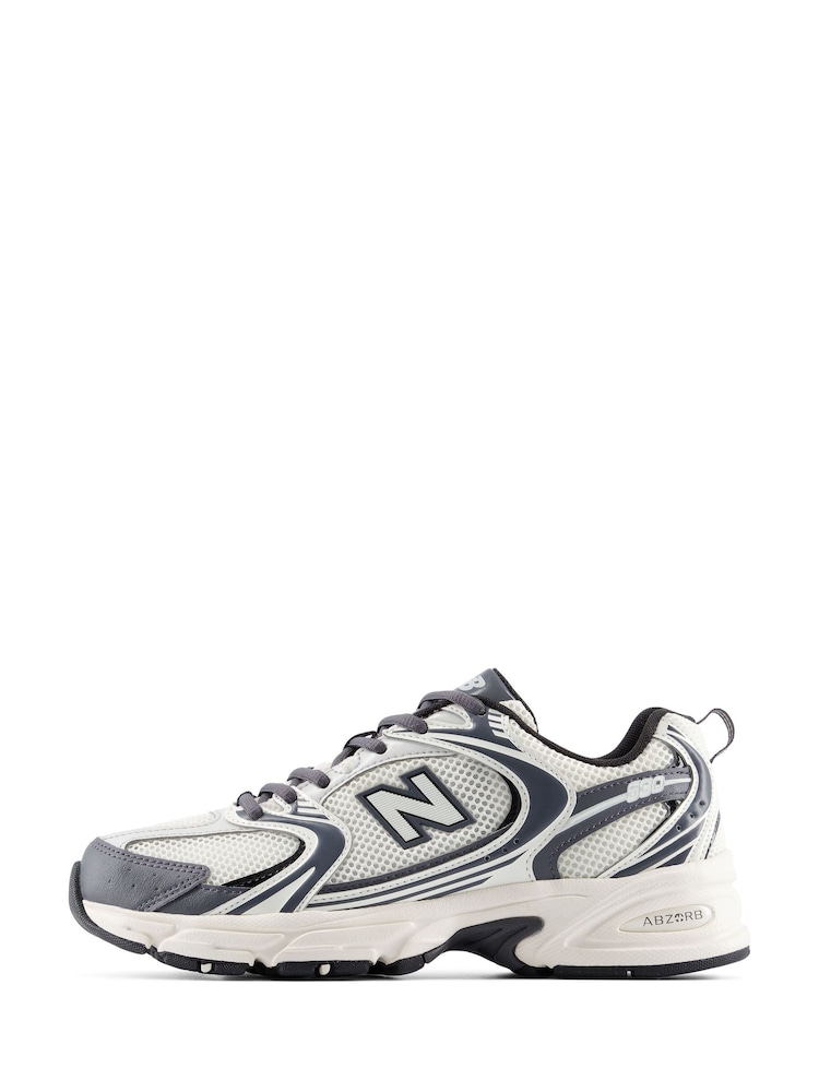 New Balance White/Slate Grey 530 Trainers - Image 2 of 10