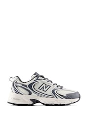 New Balance White/Slate Grey 530 Trainers - Image 8 of 10