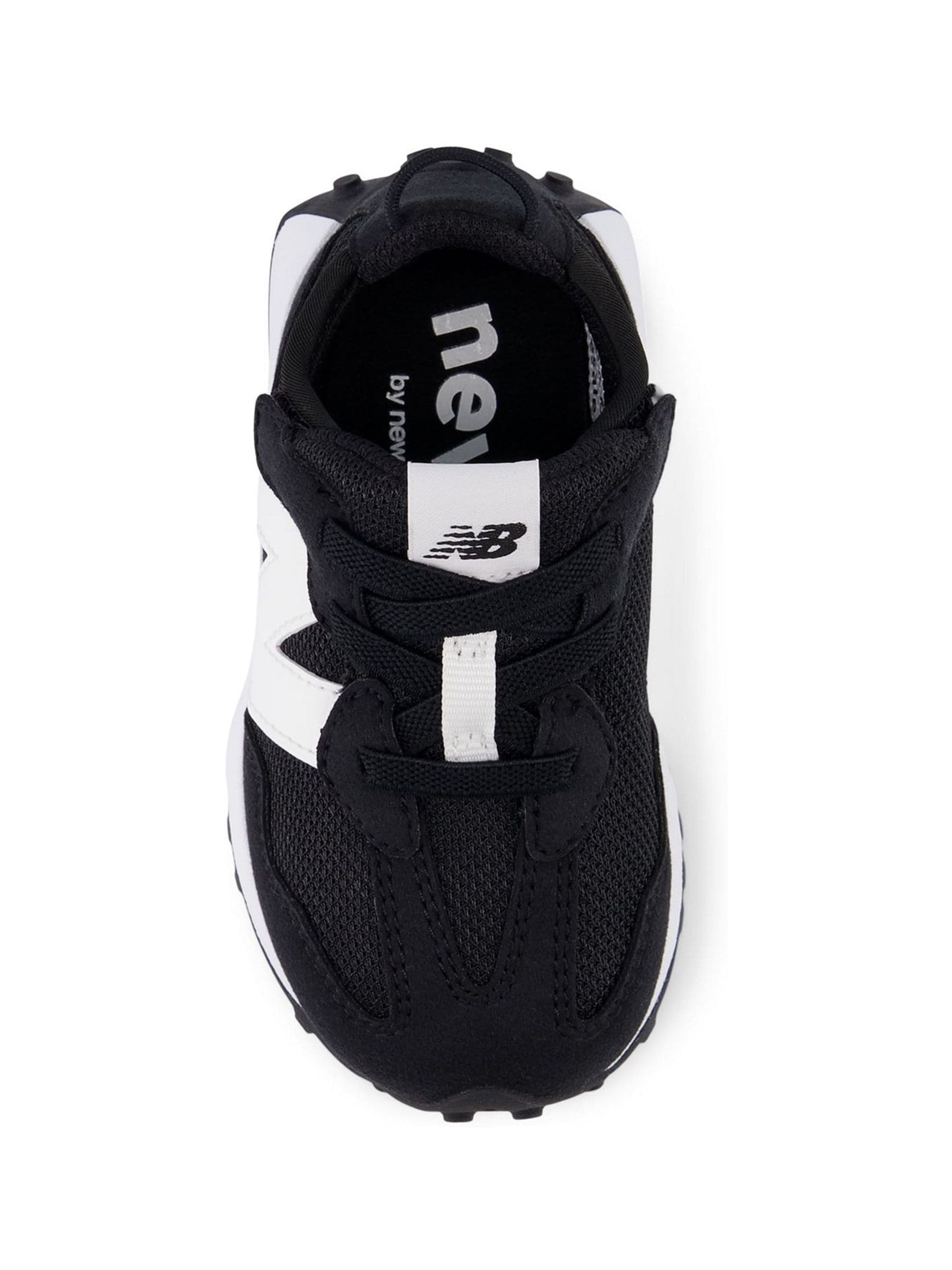 Buy New Balance Black/White 327 Hook and Loop Junior Trainers from