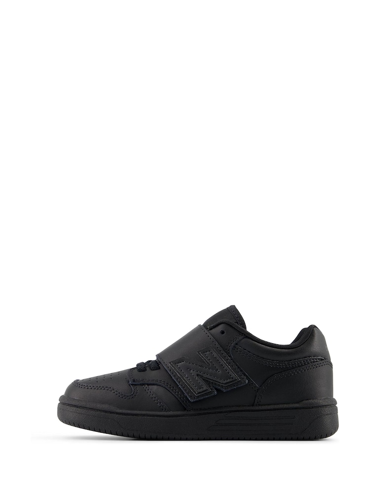 New Balance Black 480 Kids Bungee Lace Trainers With Top Strap - Image 2 of 6