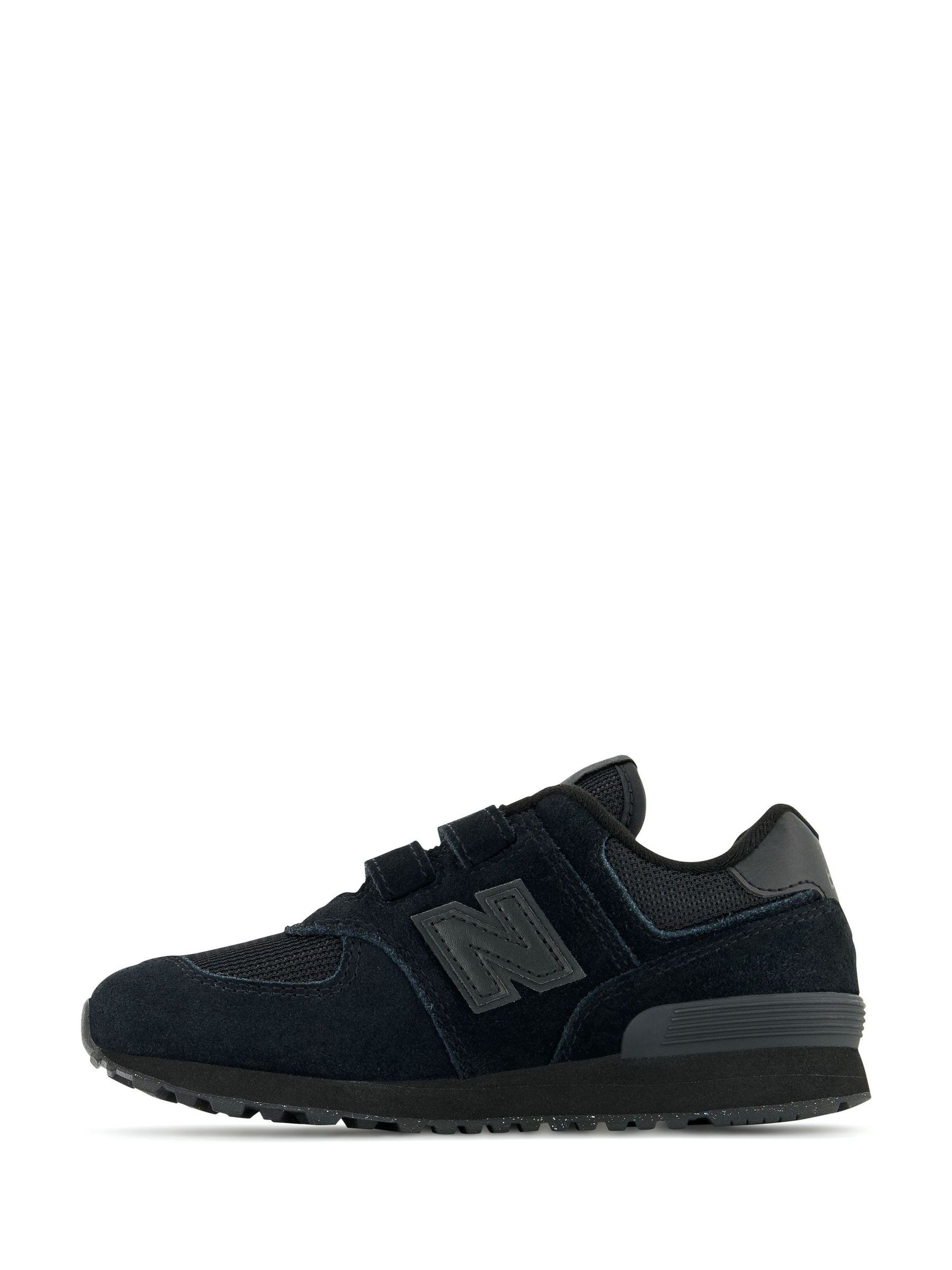 Buy New Balance Black 574 Hook and Loop Junior Trainers from the