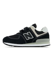 New Balance Black/Grey 574 Hook and Loop Junior Trainers - Image 2 of 5