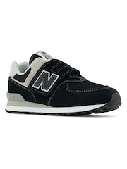 New Balance Black/Grey 574 Hook and Loop Junior Trainers - Image 3 of 5