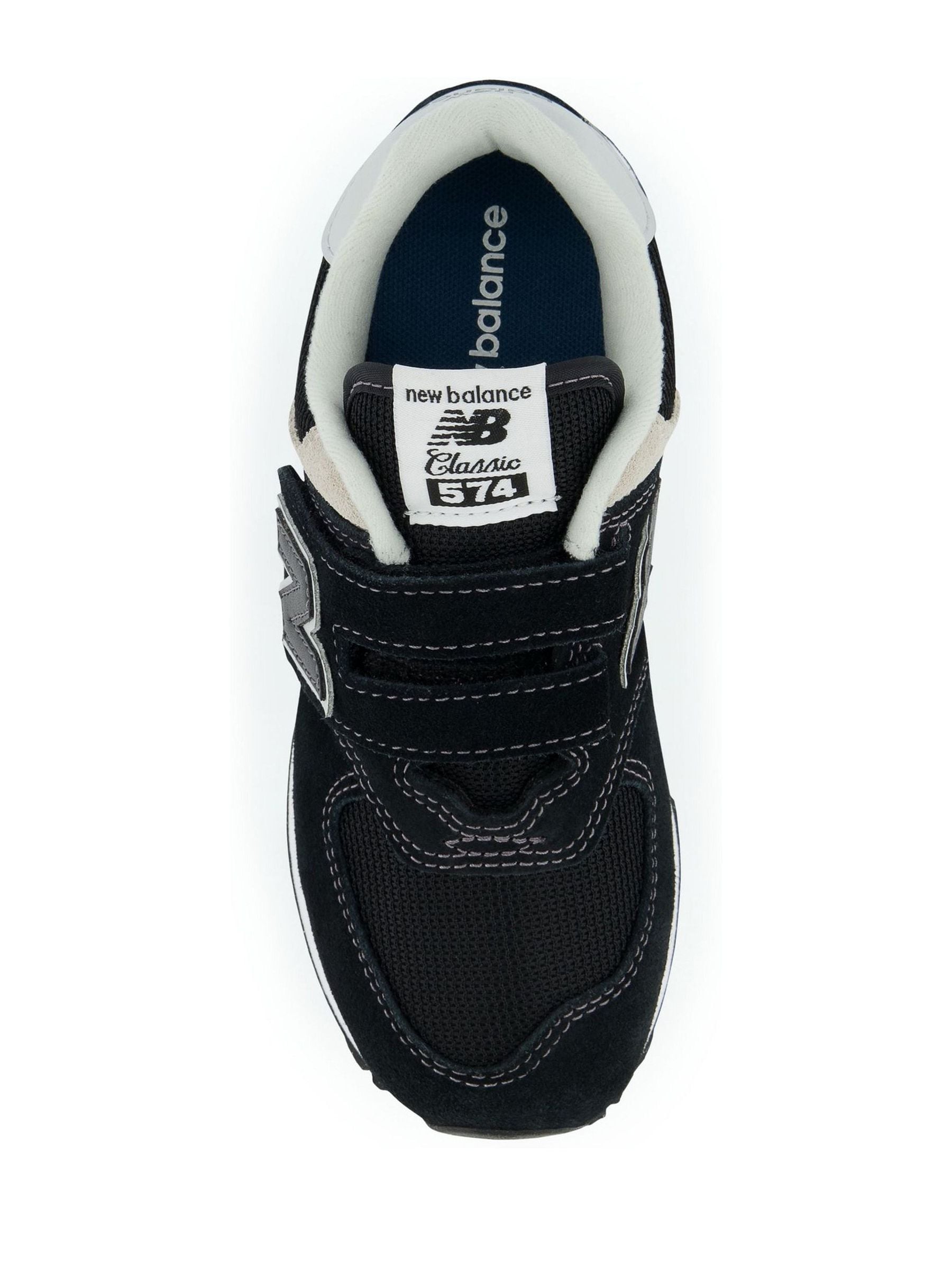 Buy New Balance Black/Grey 574 Hook and Loop Junior Trainers from