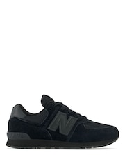 New Balance Black 574 Youth Trainers - Image 1 of 5