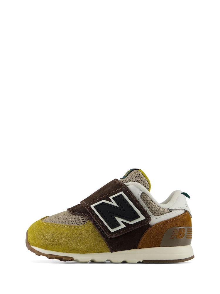 New Balance Mustard Yellow 574 Infants Hook & Loop Trainers - Image 2 of 10 New Balance Mustard Yellow 574 Infants Hook & Loop Trainers - Image 2 of 10