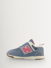 Açıq Mavi - New Balance 574 Körpələr üçün Qarmaq və Döngə Təlimçiləri - 10şəkildən 3 şəkil