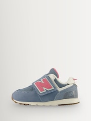 Açıq Mavi - New Balance 574 Körpələr üçün Qarmaq və Döngə Təlimçiləri - 10şəkildən 6 şəkil