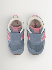 Açıq Mavi - New Balance 574 Körpələr üçün Qarmaq və Döngə Təlimçiləri - 10şəkildən 9 şəkil