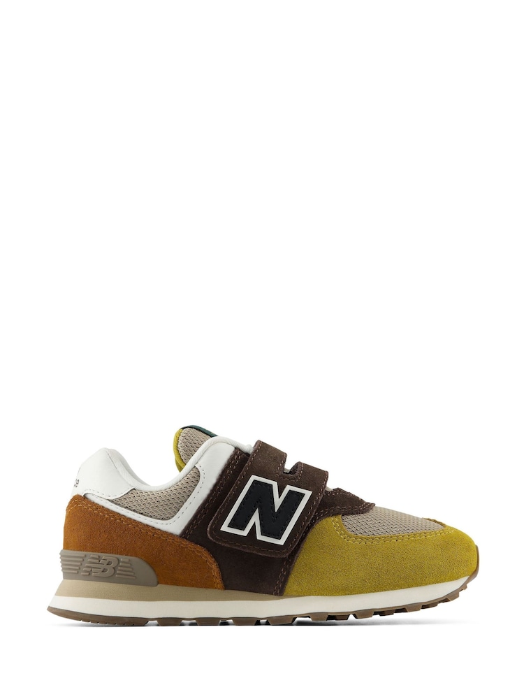New Balance Mustard Yellow 574 Kids Hook & Loop Trainers - Image 1 of 10 New Balance Mustard Yellow 574 Kids Hook & Loop Trainers - Image 1 of 10