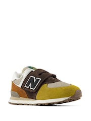 New Balance Mustard Yellow 574 Kids Hook & Loop Trainers - Image 5 of 10