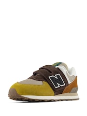 New Balance Mustard Yellow 574 Kids Hook & Loop Trainers - Image 6 of 10