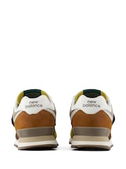 New Balance Mustard Yellow 574 Kids Hook & Loop Trainers - Image 8 of 10
