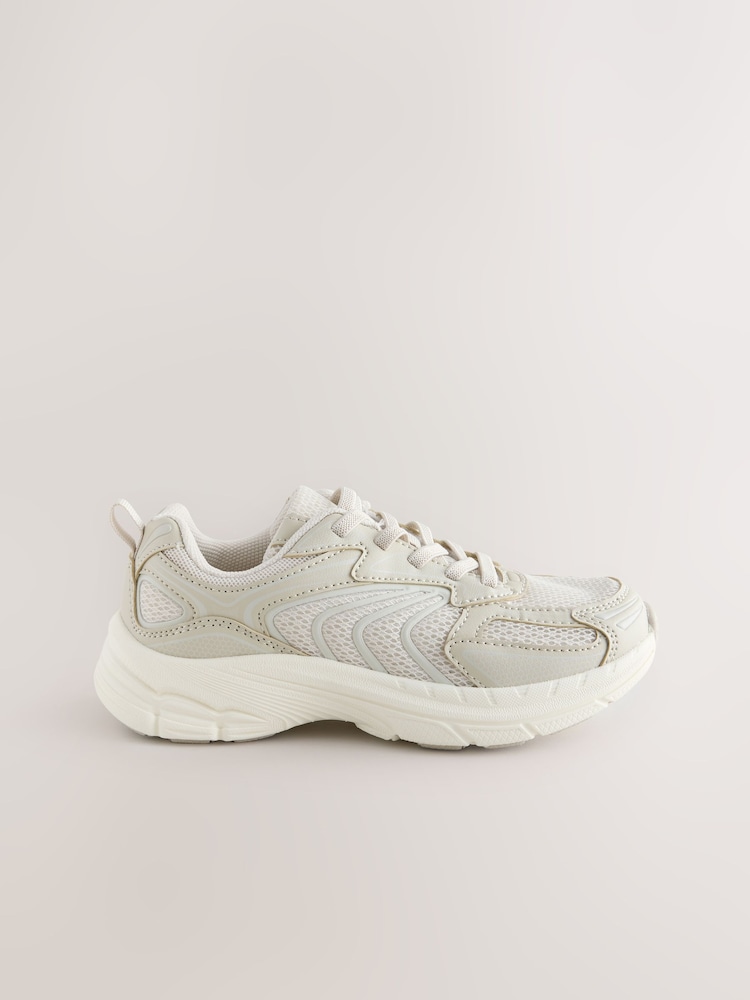 Neutral Standard Fit (F) Elastic Lace Trainers - Image 2 of 5
