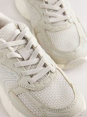 Neutral Standard Fit (F) Elastic Lace Trainers - Image 3 of 5