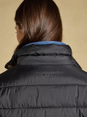 Joules Windborough Black Showerproof Longline Padded Coat with Hood - Image 5 of 10