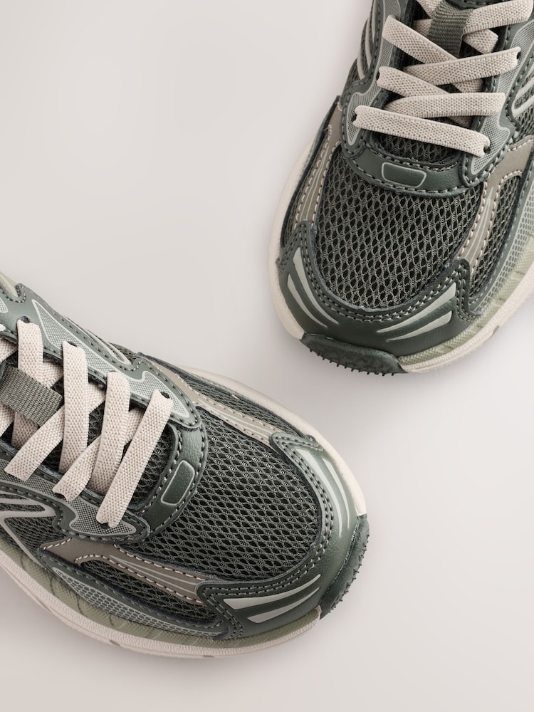 Khaki Green Standard Fit (F) Elastic Lace Trainers - Image 6 of 6 Khaki Green Standard Fit (F) Elastic Lace Trainers - Image 6 of 6