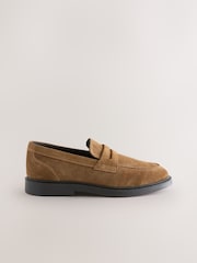 Tan Brown Suede Standard Fit (F) Smart Loafers - Image 2 of 5