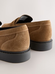 Tan Brown Suede Standard Fit (F) Smart Loafers - Image 4 of 5