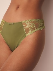 Green/Ecru Embroidered Knickers 2 Pack - Image 5 of 9