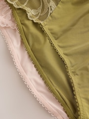 Green/Ecru Embroidered Knickers 2 Pack - Image 8 of 9