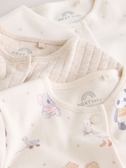 Neutral Animal Baby Sleepsuits 3 Pack (0-2yrs) - Image 8 of 15