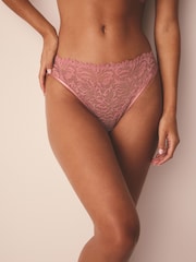 Pink High Leg Ultimate Comfort Lace Knickers 2 Pack - Image 2 of 8