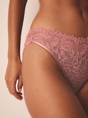 Pink High Leg Ultimate Comfort Lace Knickers 2 Pack - Image 3 of 8