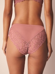 Pink High Leg Ultimate Comfort Lace Knickers 2 Pack - Image 4 of 8