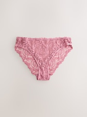 Pink High Leg Ultimate Comfort Lace Knickers 2 Pack - Image 6 of 8